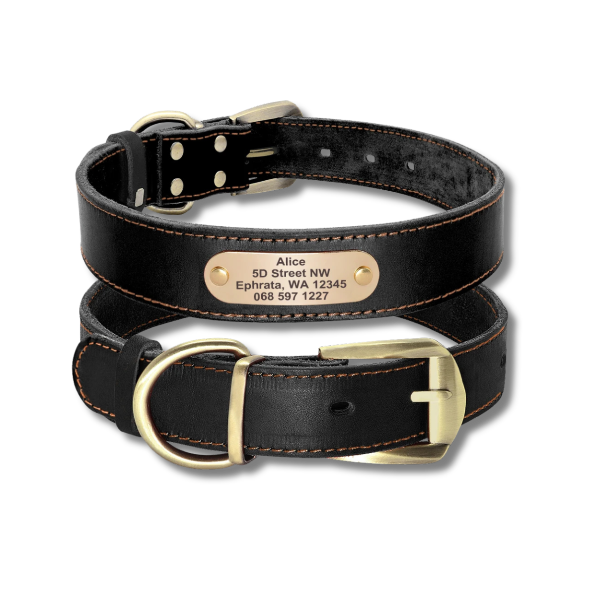 Custom Leather Dog Collar - Black - 2XS to XL