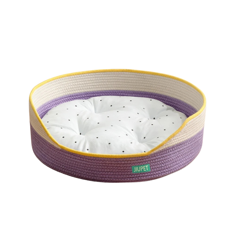 Rattan Haven Cat Bed - JuPet - Purpe Bed Pad
