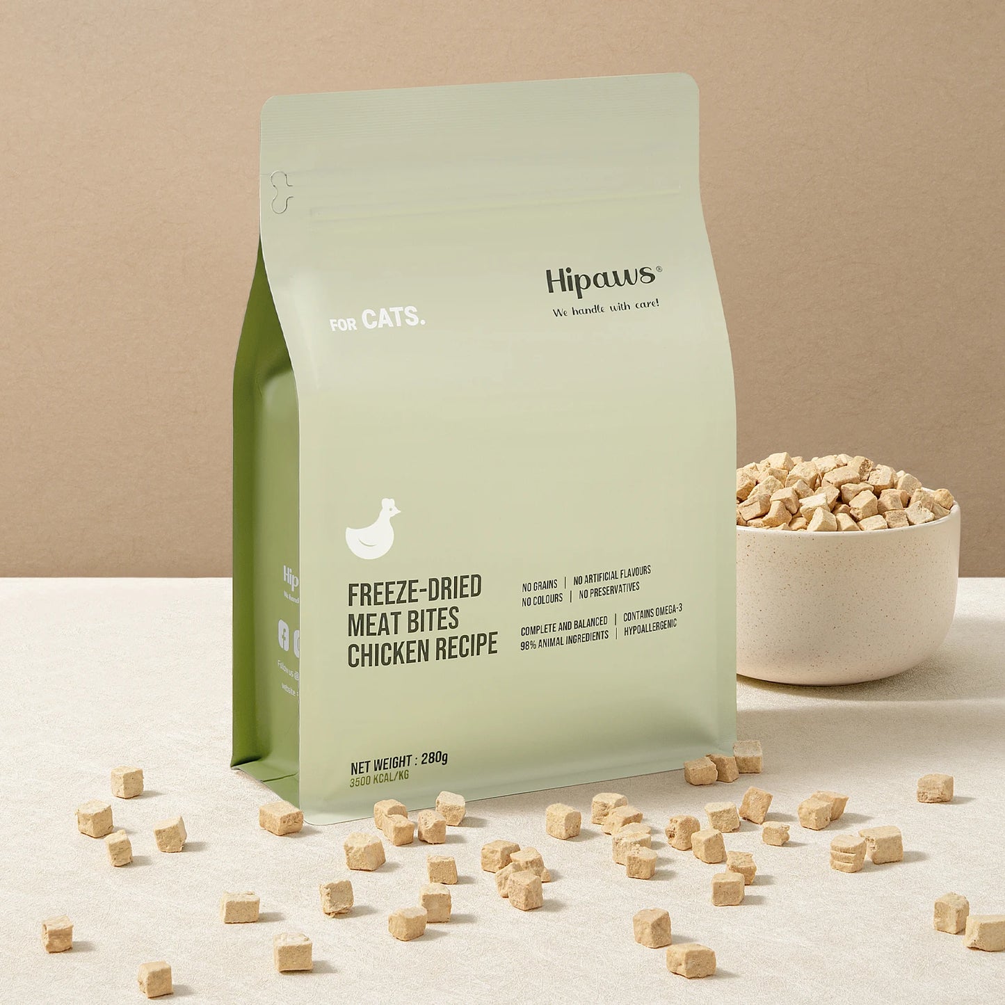 Hipaws Complete Natural Freeze-Dried Cat Food – Chicken Recipe (280g)
