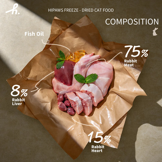 Hipaws Complete Natural Freeze-Dried Cat Food – Rabbit Recipe (280g)