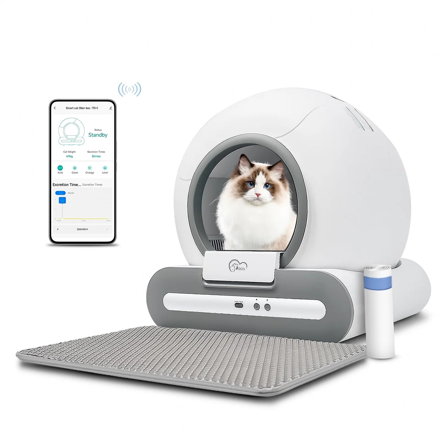 Smart Automatic Cat Litter Box – App Controlled, Self-Cleaning with Safety Sensors