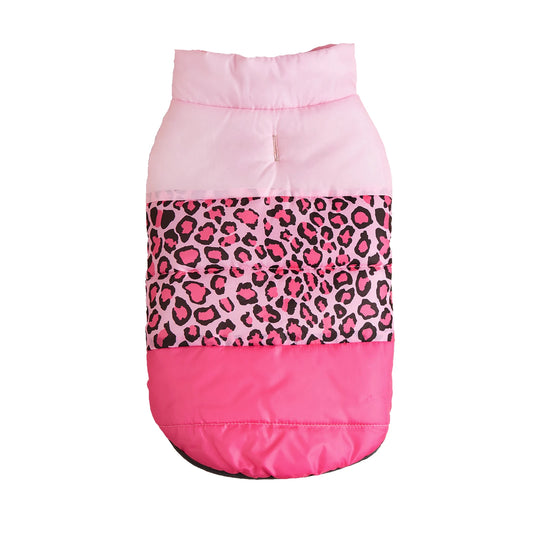 Winter Luxe Pet Coat – Plush-Lined Warmth for Dogs & Cats - Leopard Pink - XS to XXXL