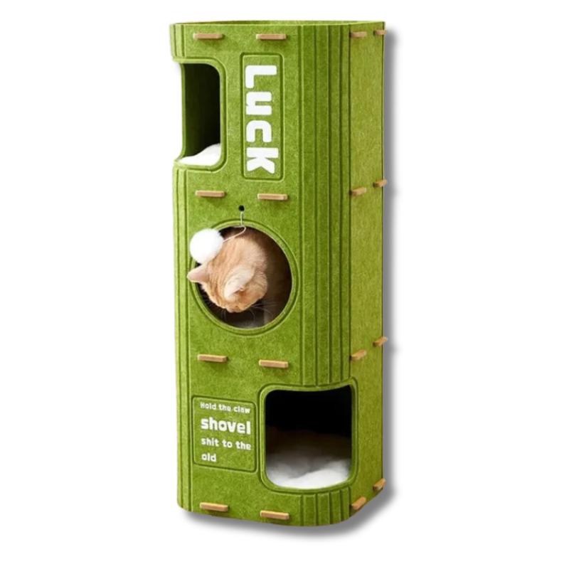 Pawrie Luxe Multi-Layer Cat House – Scratching, Play & Comfort in One - Green | 90cm
