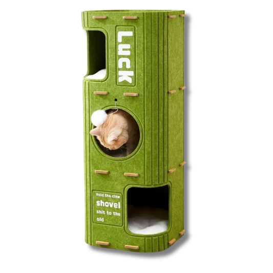 Pawrie Luxe Multi-Layer Cat House – Scratching, Play & Comfort in One - Green | 90cm