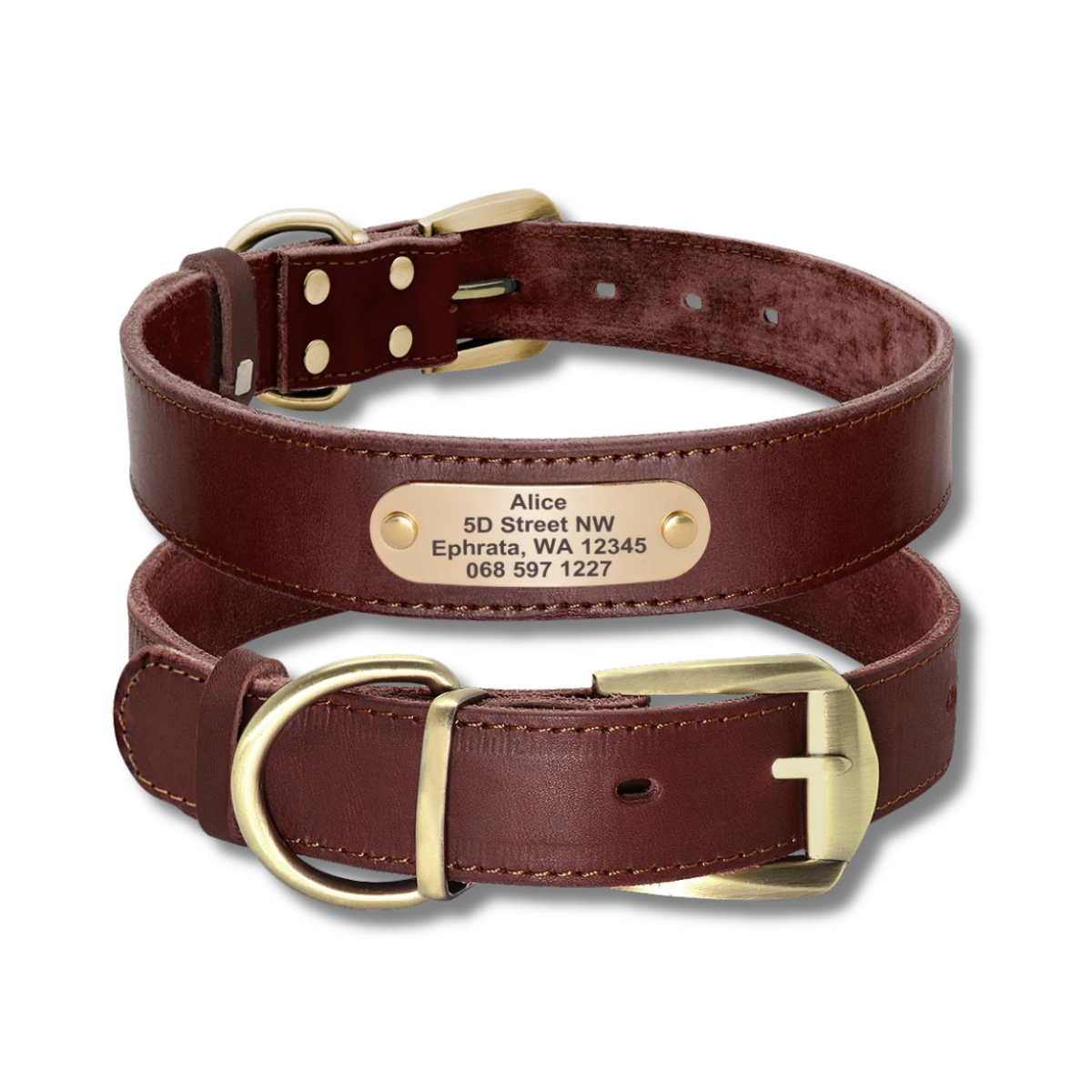 Custom Leather Dog Collar - Brown - 2XS to XL