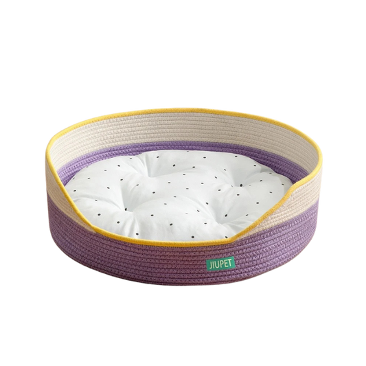 Rattan Haven Cat Bed - JuPet - Purpe Bed Pad