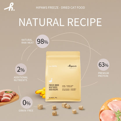 Hipaws Complete Natural Freeze-Dried Cat Food – Duck Recipe (280g)