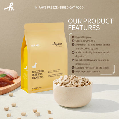 Hipaws Complete Natural Freeze-Dried Cat Food – Duck Recipe (280g)