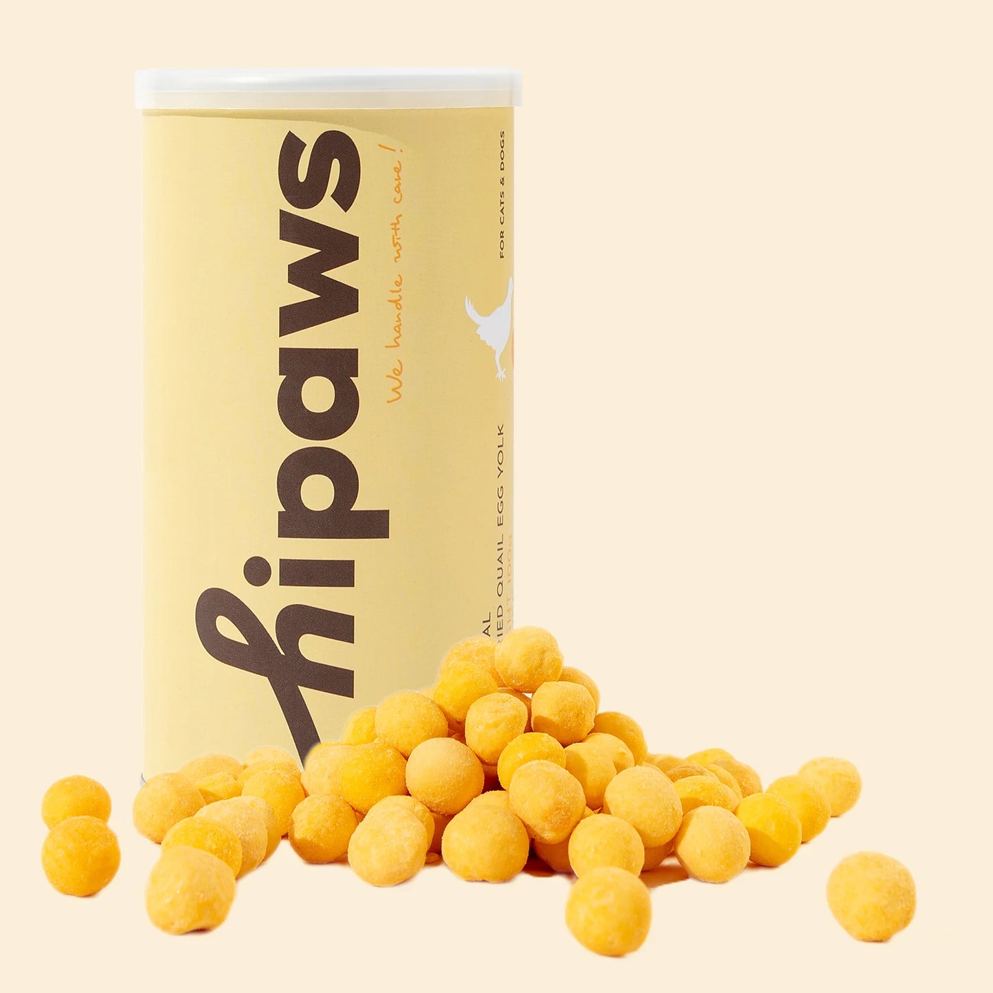 Hipaws 100% Natural Quail Egg Yolk Freeze-Dried Treats (100g Tube)