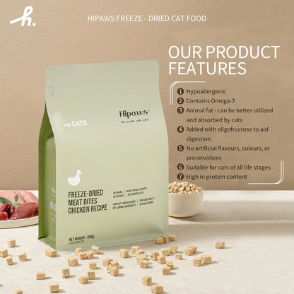 Hipaws Complete Natural Freeze-Dried Cat Food – Chicken Recipe (280g)