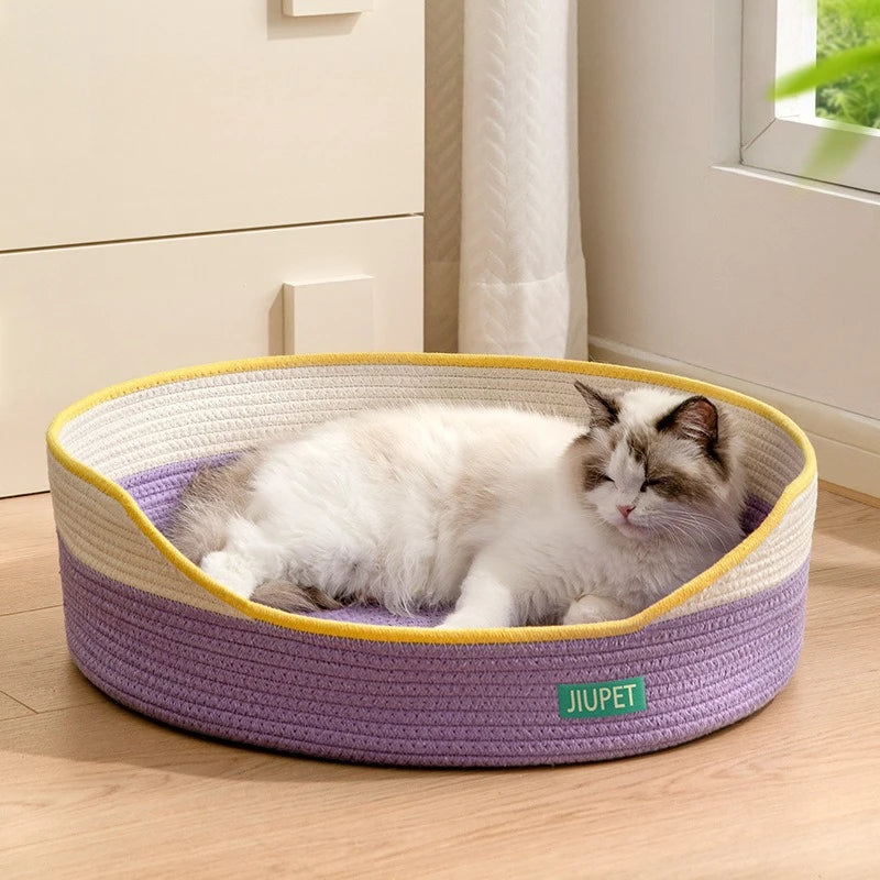Rattan Haven Cat Bed - JuPet - Purpe Bed Pad