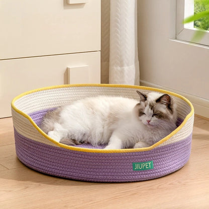 Rattan Haven Cat Bed - JuPet - Purpe Bed Pad
