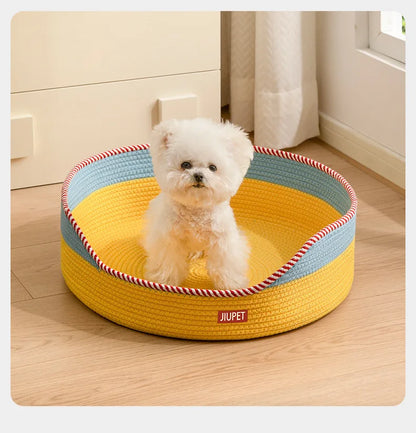 Rattan Haven Cat Bed - JuPet - Yellow
