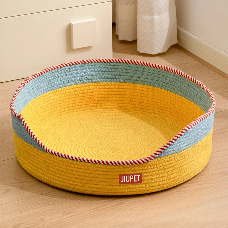 Rattan Haven Cat Bed - JuPet - Yellow