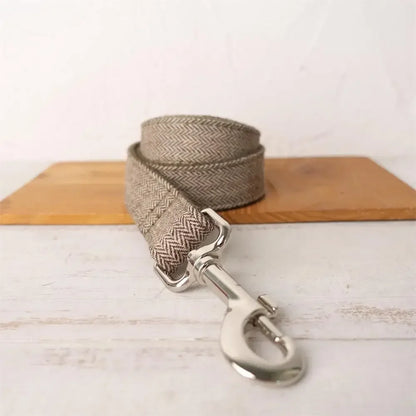 Personalised Plaid Dog Collar & Lead Set