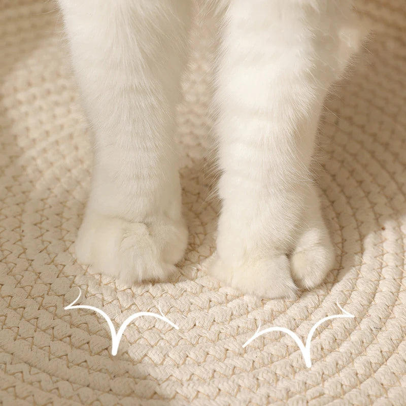 Rattan Woven Cat Bed – Handmade with Washable Cushion - Gray