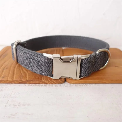 Personalised Plaid Dog Collar & Lead Set