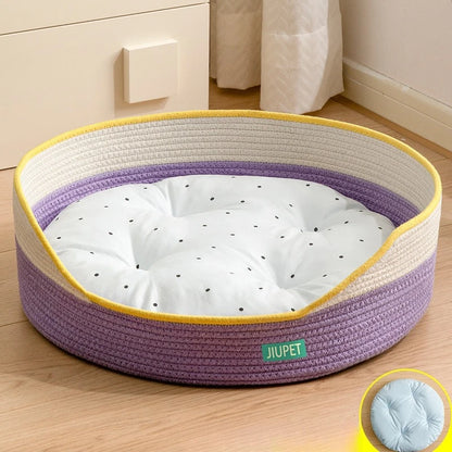 Rattan Haven Cat Bed - JuPet - Purpe Bed Pad