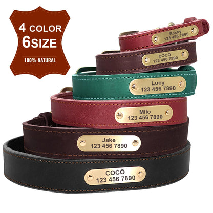 Custom Leather Dog Collar - Red Brown - 2XS to XL